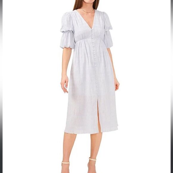 Chelsea & Violet NWT Textured V-Neck Button Front Dress Size 4 - Picture 2 of 5